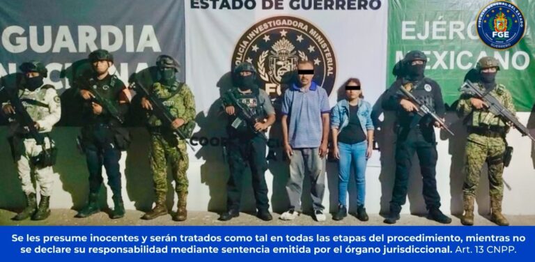 FGE Guerrero detiene a una mujer y un hombre por el delito de secuestro