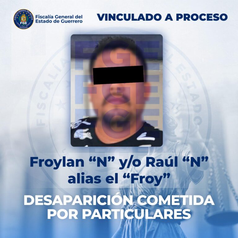 FGEGuerrero obtiene vinculación a proceso de un hombre, por el delito de desaparición cometida por particulares en Acapulco