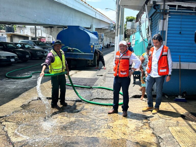 Realiza Gobierno de Abelina López Rodríguez limpieza integral del mercado Constituyentes
