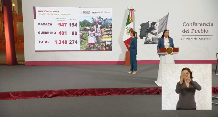 Más de 27 mil familias guerrerenses afectadas por el huracán Erick fueron atendidas por el gobierno de México