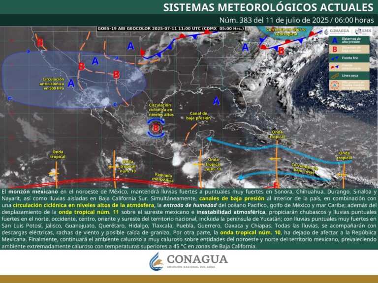 Informa Gobierno de Abelina López Rodríguez probabilidad de lluvia del 20 por ciento para este viernes