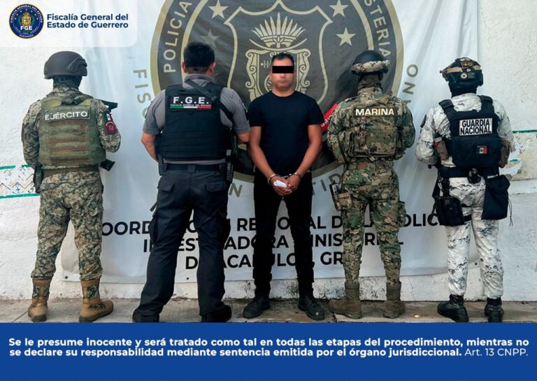 FGE Guerrero cumplimenta orden de aprehensión por Violación Equiparada Agravada en Coyuca de Benítez