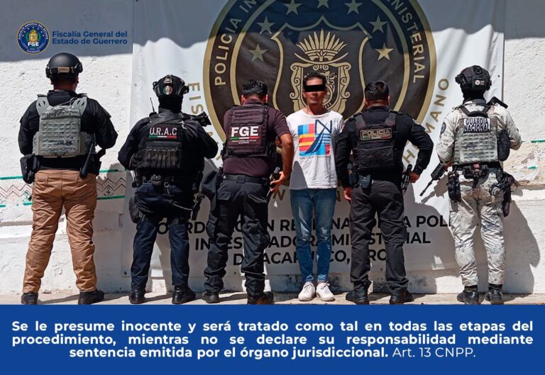 FGEGuerrero cumplimenta orden de aprehensión en contra de un hombre por homicidio calificado en agravio de una menor