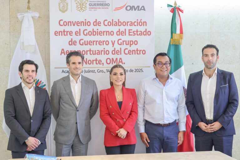 Firma la gobernadora Evelyn Salgado convenio con Grupo Aeroportuario OMA para modernizar los aeropuertos de Acapulco y Zihuatanejo, se prioriza detonar la conectividad aérea