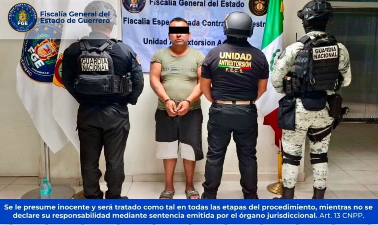 FGEGuerrero detiene a Juan «N» por el delito de extorsión cometido en Acapulco