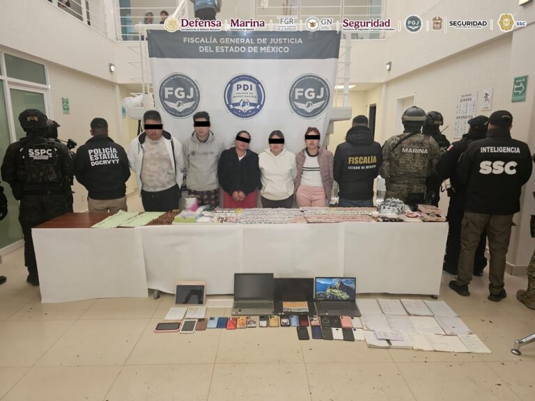 Detienen a cinco integrantes de célula de extorsionadores en operativo conjunto