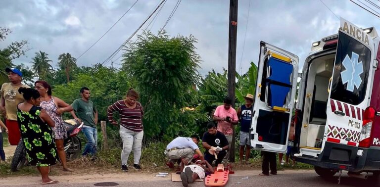 Percance carretero en Coyuca de Benítez: Protección Civil asiste a lesionado en La Florida