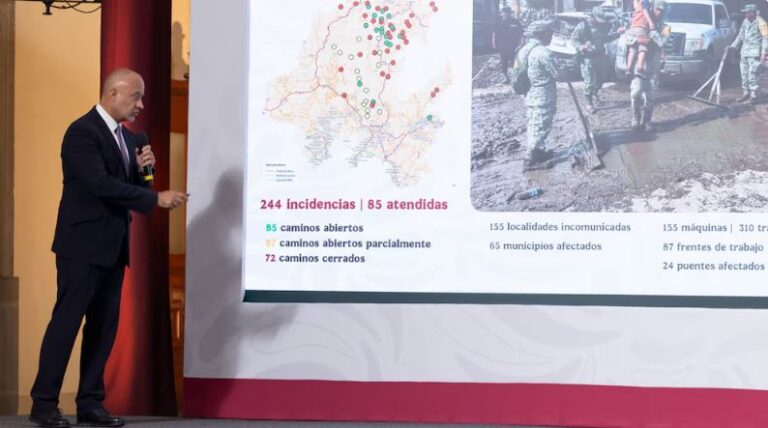 Presenta SICT avances en atención a carreteras en estados afectados por lluvias