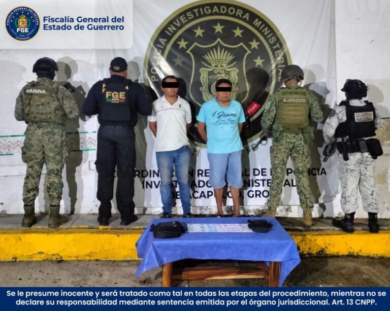 FGEGuerrero detiene en flagrancia a dos masculinos en Acapulco
