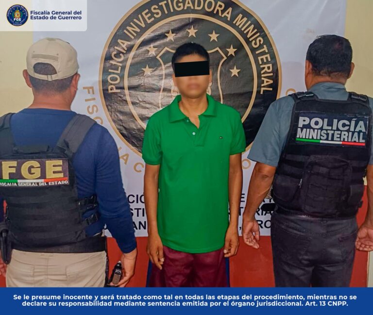 Cumplimenta FGEGuerrero orden de aprehensión contra Bismar “N” alias “El Güero” por homicidio calificado en San Luis Acatlán