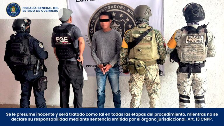 Cumplimenta FGE Guerrero orden de aprehensión contra masculino por secuestro agravado en Ayutla de los Libres