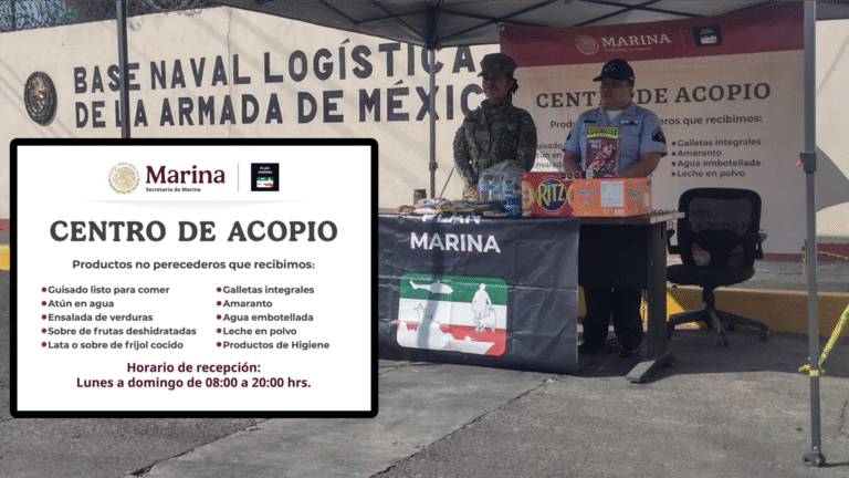 La Marina instala Centros de Acopio en apoyo a damnificados por lluvias
