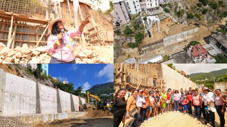 Supervisa Abelina López construcción de muro de contención en Infonavit Alta Progreso