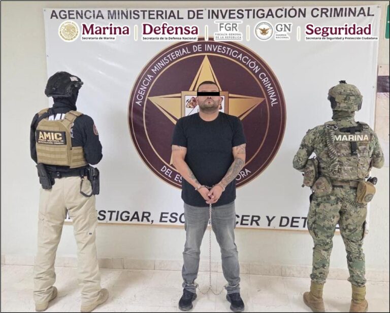 Autoridades federales y estatales detienen en Sonora a un objetivo prioritario