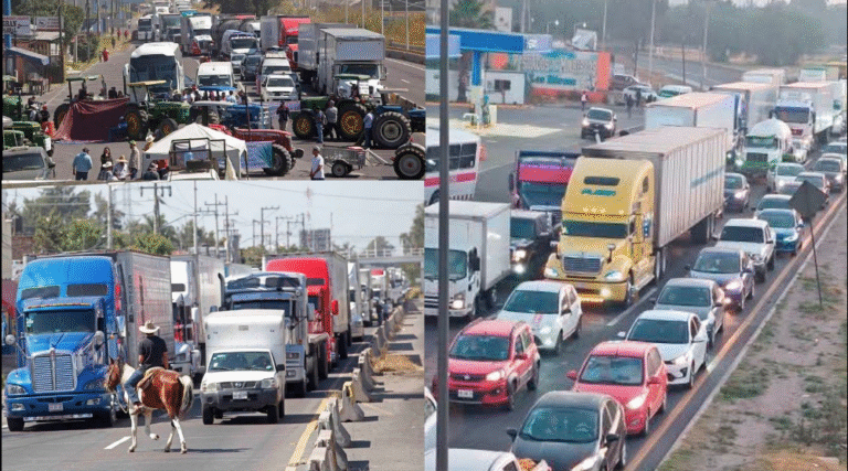 Megabloqueo nacional paraliza México; transportistas y campesinos exigen seguridad y precios justos