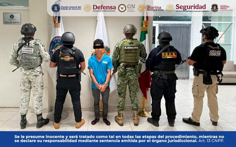 Fiscalía General del Estado detiene en flagrancia a presunto extorsionador en Acapulco