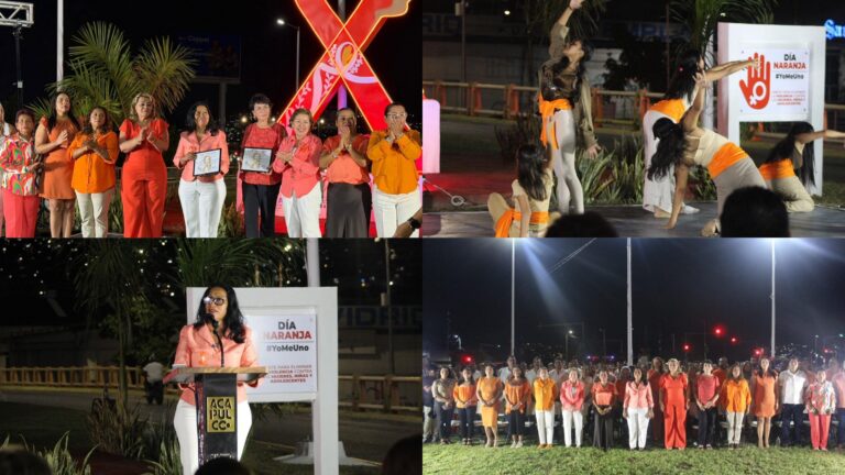 Con iluminación de moño naranja, visibiliza Abelina López lucha contra la violencia de género