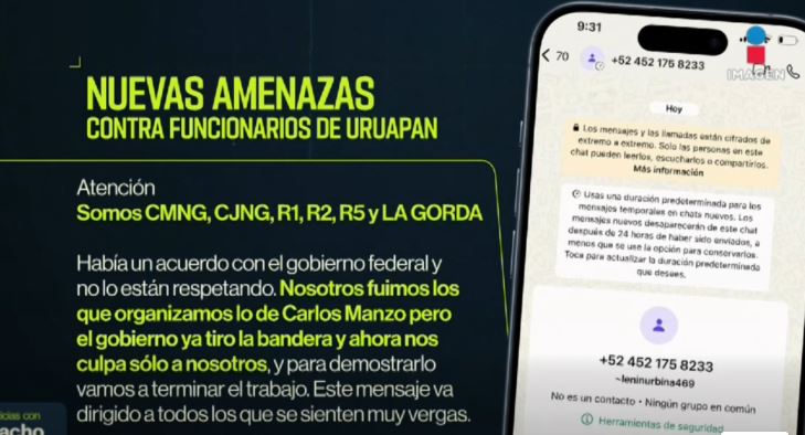 Difunden presunta amenaza del CJNG contra Grecia Quiróz