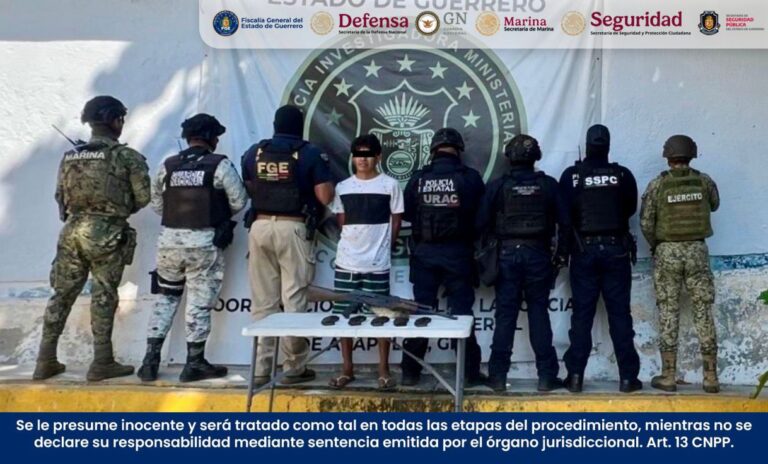 Detiene FGE Guerrero a “El Chanito” en Acapulco; le aseguran arma larga y cargadores abastecidos