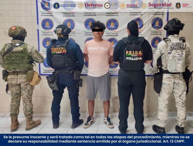 En Chilpancingo detiene FGE Guerrero a un hombre en flagrancia