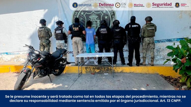 Detiene FGEGuerrero, SSPGro, Defensa, GN, SEMAR Y SSPC a «El Richie» en Acapulco; es considerado objetivo prioritario