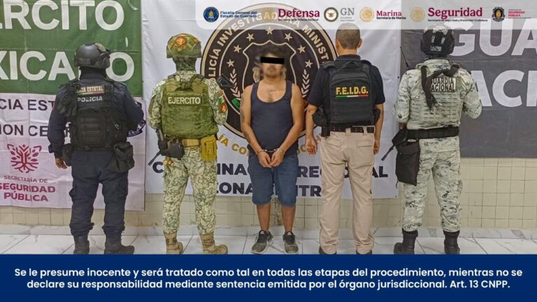 FGEGuerrero detiene a Margarito “N” por homicidio calificado en Chilpancingo
