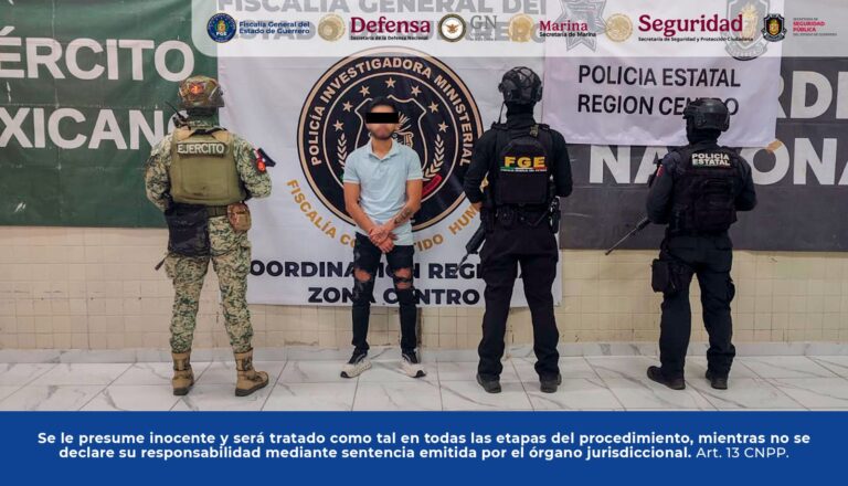 Cumplimenta FGE Guerrero orden de aprehensión contra masculino por violación equiparada en Mártir de Cuilapan