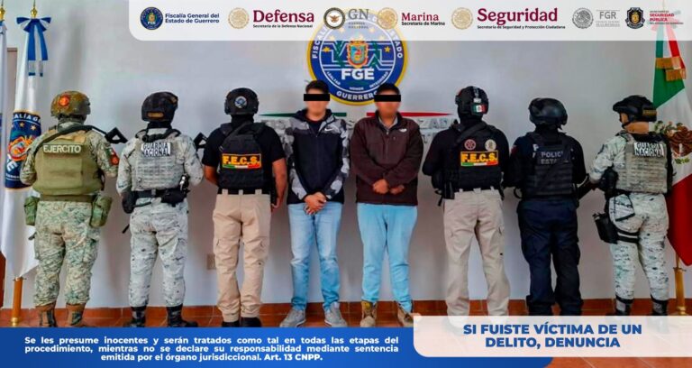 FGE Guerrero detiene en flagrancia a dos masculinos por probable operación con recursos de procedencia ilícita en Chilpancingo