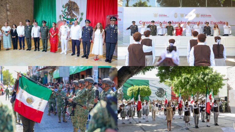 Evelyn Salgado honra a la Bandera Nacional con llamado a consolidar la transformación con unidad en Guerrero