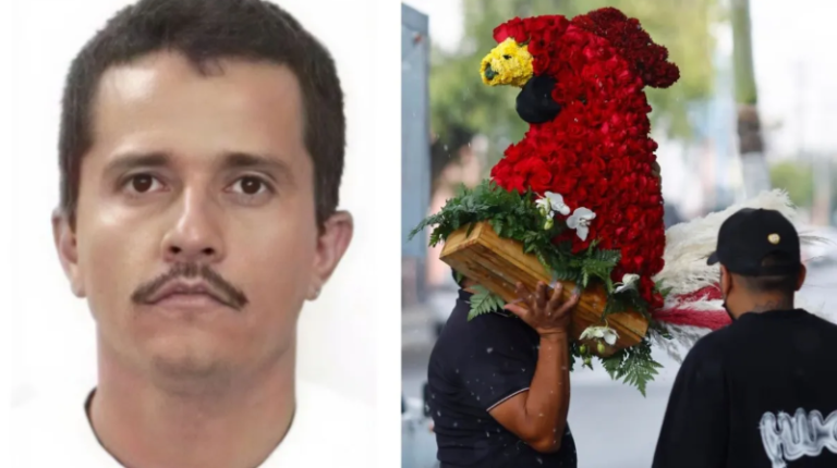 Entierran al ‘Mencho’ en medio de 100 arreglos florales y fuerte operativo