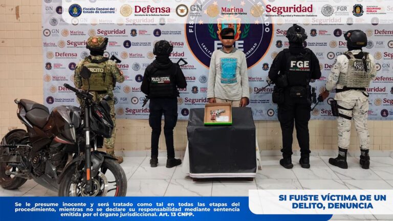 FGEGuerrero detiene en flagrancia a un masculino en Chilpancingo