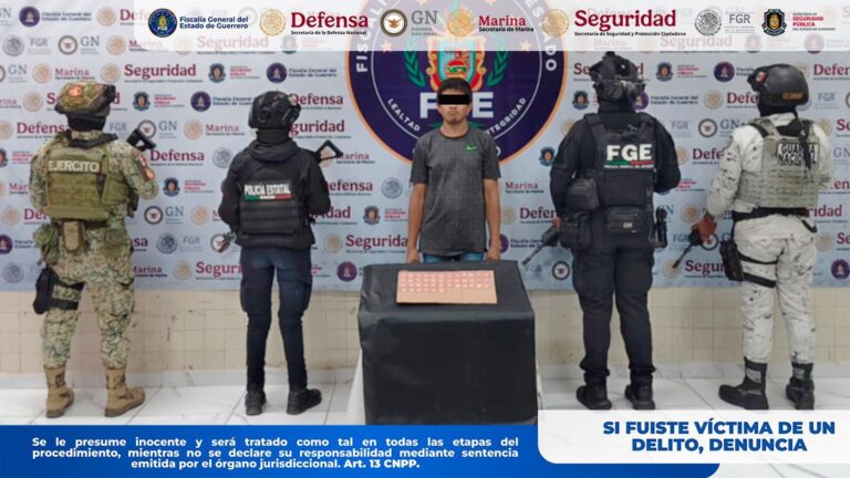 FGEGuerrero detiene en flagrancia a un masculino en Chilpancingo