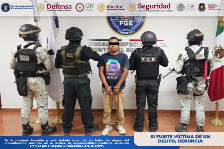 FGEGuerrero detiene en flagrancia a masculino con presunta droga en Xaltianguis