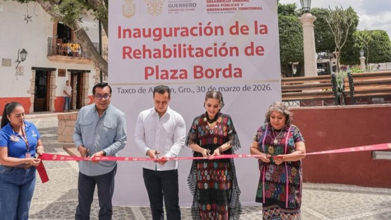 Evelyn Salgado inaugura la nueva Plaza Borda del centro histórico de Taxco, listo para brillar en Semana Santa 2026
