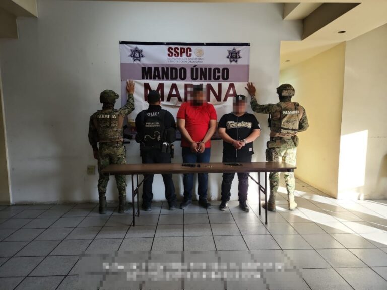 Marina detiene a dos personas y asegura armas de fuego en San Luis Río Colorado, Sonora