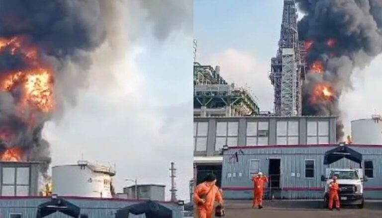 Se incendia bodega de refinería Dos Bocas, en Tabasco; siniestro está controlado, dice Sheinbaum