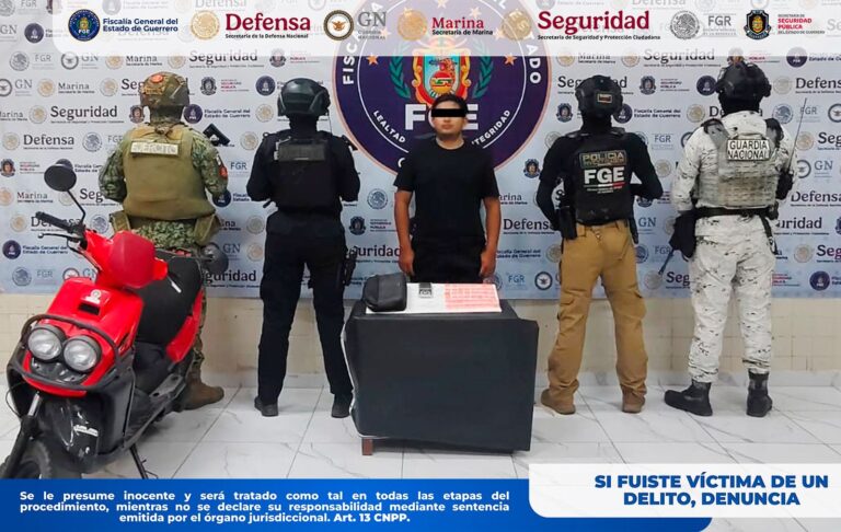 Detiene FGEGuerrero a un hombre con presunta droga en Chilpancingo