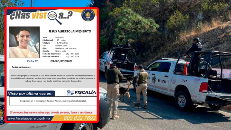 FGEGuerrero refuerza acciones de búsqueda para la localización de Jesús Jaimes “N” en Taxco de Alarcón