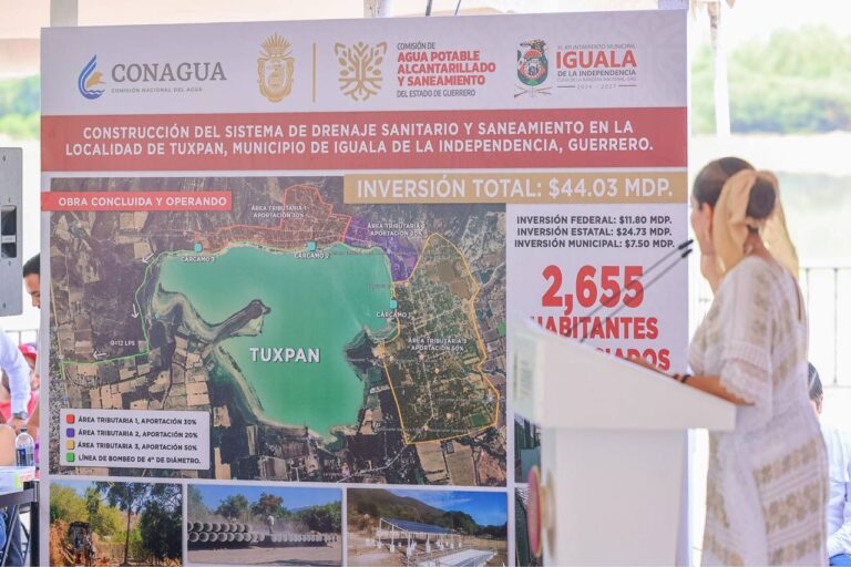 Evelyn Salgado entrega obras sanitarias por más de 55 millones de pesos en Iguala y Tuxpan