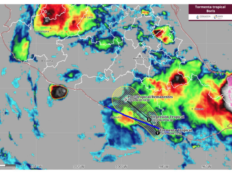 Tormenta Tropical «Boris» se localiza a 45 kilómetros de Punta Maldonado Guerrero