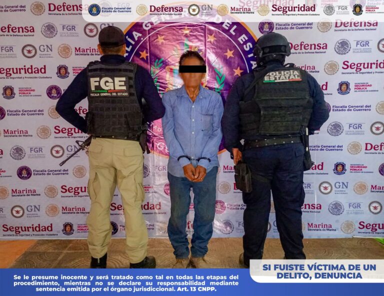 Cumplimenta FGEGuerrero orden de aprehensión por violación equiparada en Ayutla de los Libres