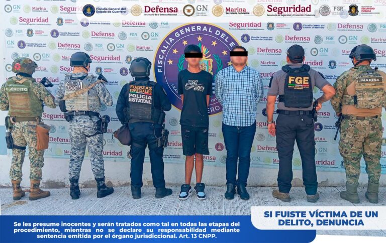 Investigaciones de FGEGuerrero permiten detener a dos probables responsables de homicidio calificado en Acapulco