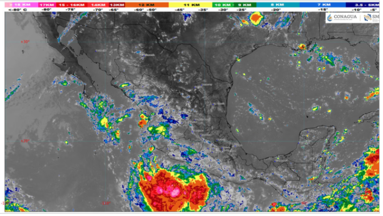 Huracán Polo se intensifica a categoría 2 y mantiene bajo vigilancia al Pacífico mexicano